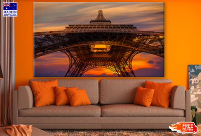 Eiffel Tower View from Bottom Sunset Photograph Print 100% Australian Made