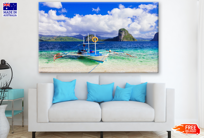 Boat on Tropical Beach Photograph Print 100% Australian Made