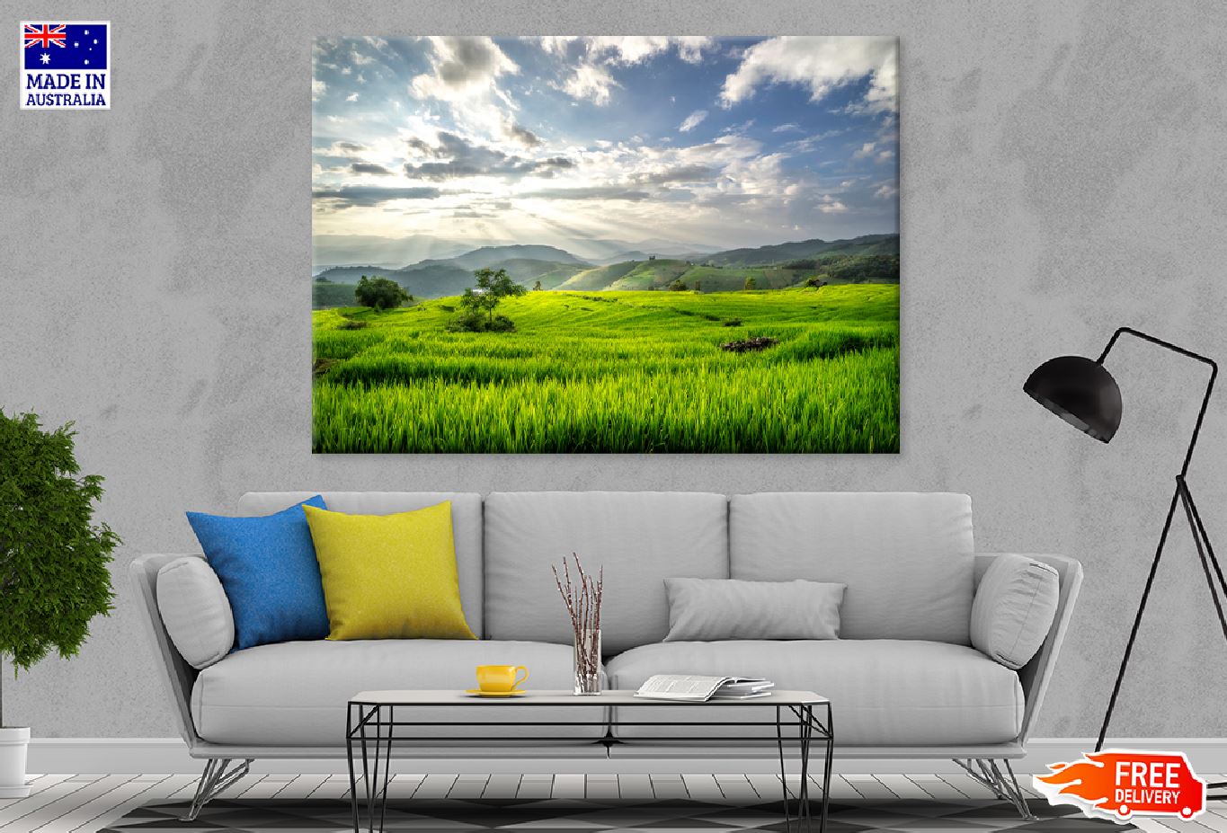 Terraced Rice Fields Mountains Photograph Print 100% Australian Made