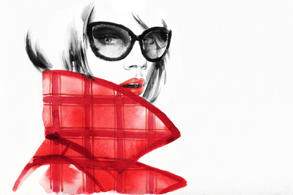 Style Woman with Sunglasses Watercolor Painting Print 100% Australian Made