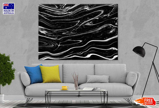 Black & White Wave Abstract Design Print 100% Australian Made