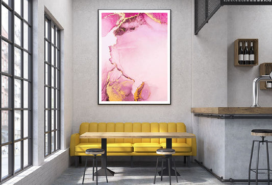 Pink & Gold Marble Abstract Design Home Decor Premium Quality Poster Print Choose Your Sizes