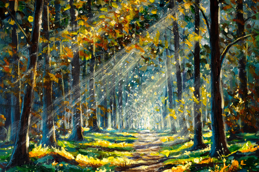 Sunshine Through Trees Oil Painting Print 100% Australian Made