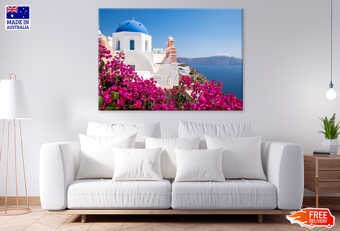 Scenic View of Traditional Cycladic Houses Photograph Print 100% Australian Made