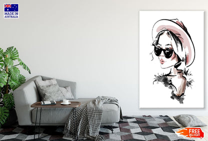 Fashion Girl with Sunglasses Illustration Print 100% Australian Made