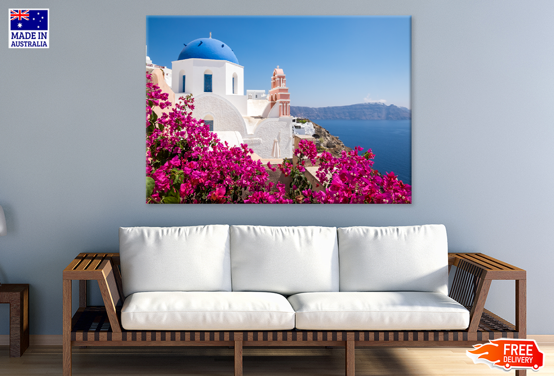 Scenic View of Traditional Cycladic Houses Photograph Print 100% Australian Made