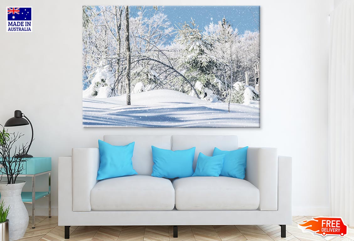 Snow Covered Tree Forest Photograph Print 100% Australian Made