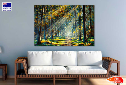 Sunshine Through Trees Oil Painting Print 100% Australian Made