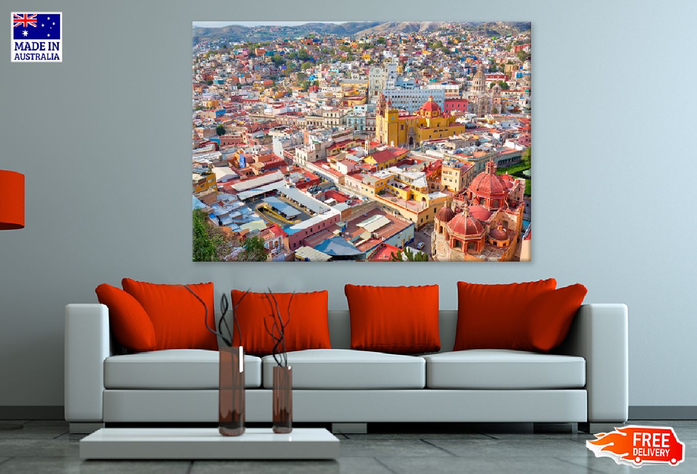 Guanajuato City Aerial View Photograph Print 100% Australian Made