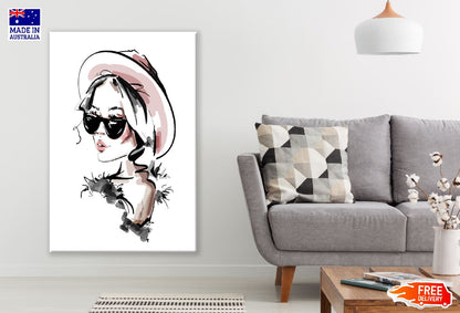 Fashion Girl with Sunglasses Illustration Print 100% Australian Made