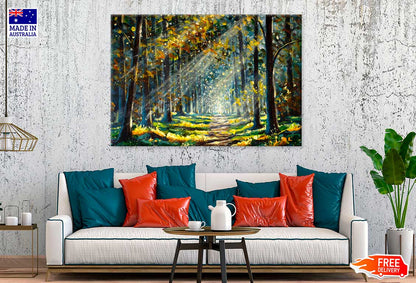 Sunshine Through Trees Oil Painting Print 100% Australian Made