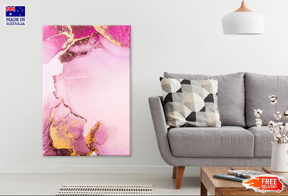 Pink & Gold Marble Abstract Design Print 100% Australian Made