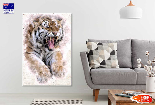 Roaring Tiger Watercolor Painting Print 100% Australian Made