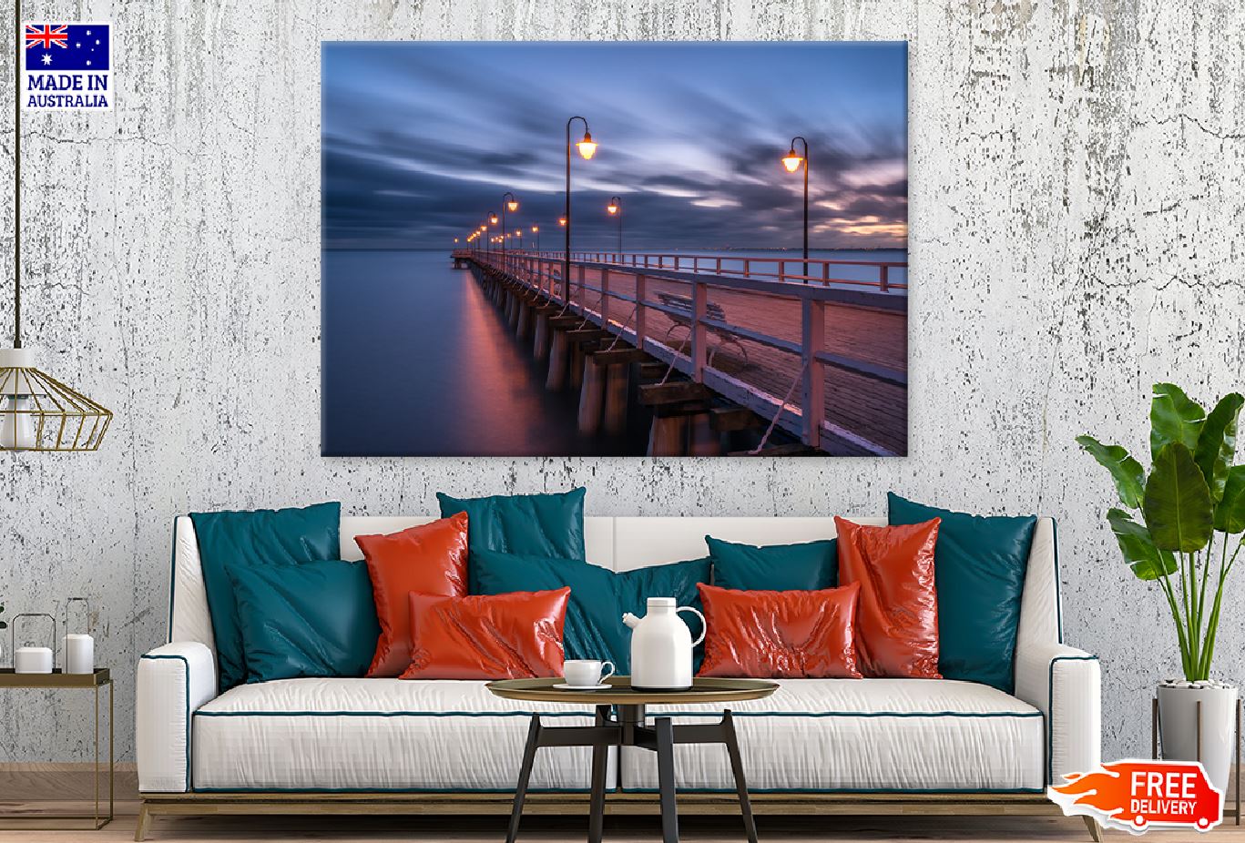 Wooden Pier in Gdynia Orlowo View Photograph Print 100% Australian Made