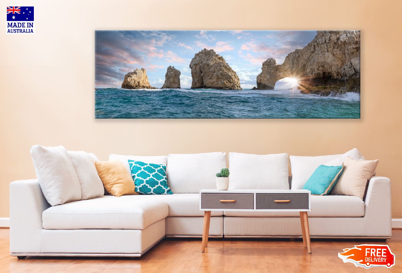 Panoramic Canvas Cabo San Lucas Beach View Photograph High Quality 100% Australian Made Wall Canvas Print Ready to Hang