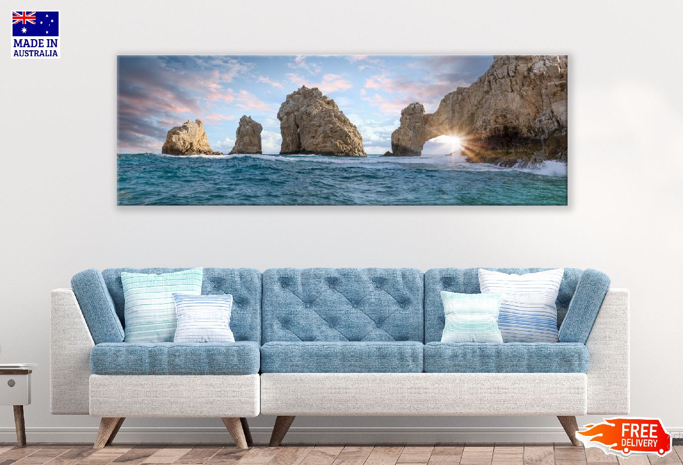 Panoramic Canvas Cabo San Lucas Beach View Photograph High Quality 100% Australian Made Wall Canvas Print Ready to Hang