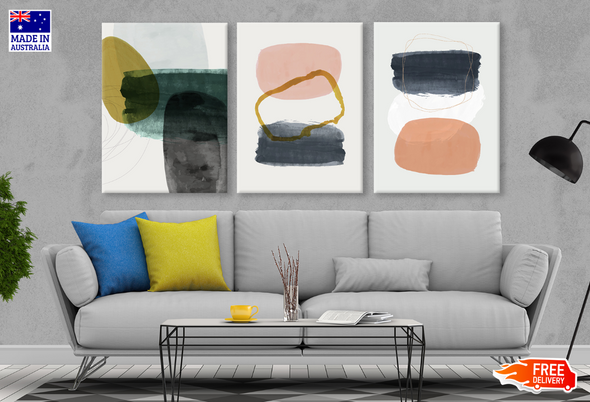 3 Set of Abstract Colourful Design High Quality print 100% Australian made wall Canvas ready to hang