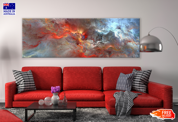 Panoramic Canvas Colourful Abstract Design High Quality 100% Australian made wall Canvas Print ready to hang