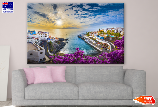 Beautiful Puerto de Santiago cCty, Spain & Floral Photograph Print 100% Australian Made