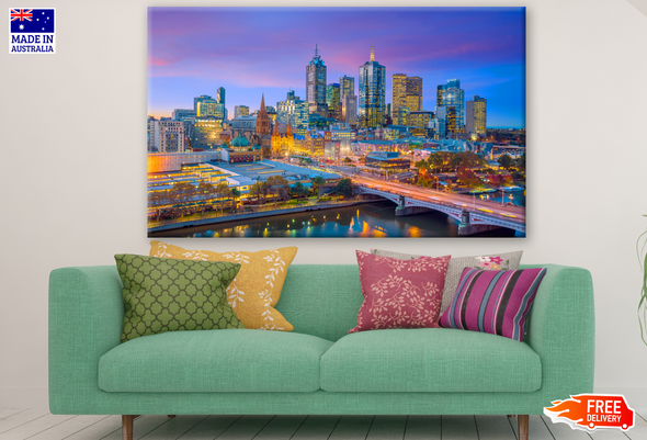 Melbourne City Skyline View Photograph Print 100% Australian Made