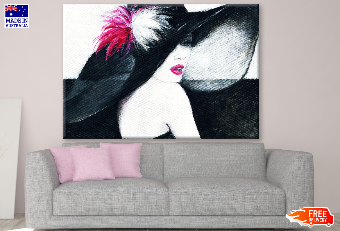 Woman with Hat Fashion Illustration Painting Print 100% Australian Made