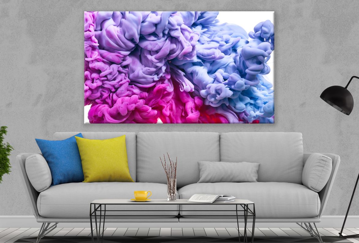 Abstract Blue Pink Purple Smoke Design Print 100% Australian Made