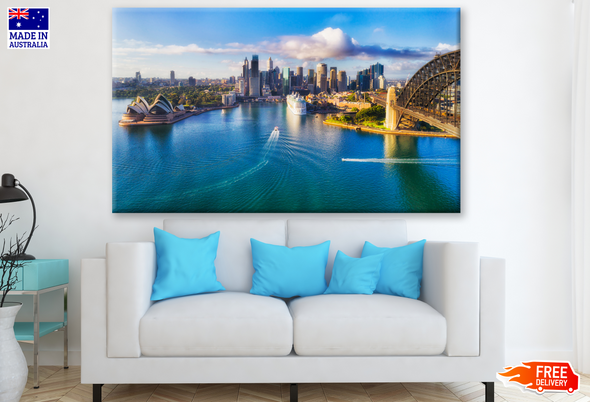Sydney Harbour Aerial View Photograph Print 100% Australian Made