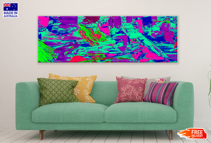 Panoramic Canvas Colourful Abstract Design High Quality 100% Australian made wall Canvas Print ready to hang