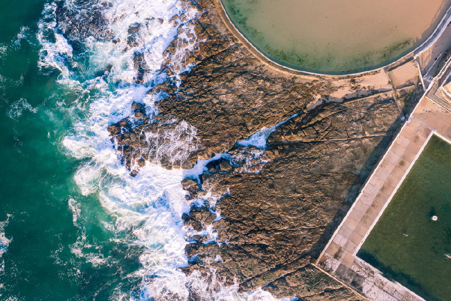 Newcastle Ocean Baths Aerial View Photograph Print 100% Australian Made
