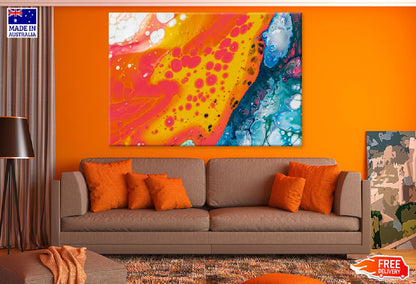 Red Orange & Blue Abstract Design Print 100% Australian Made