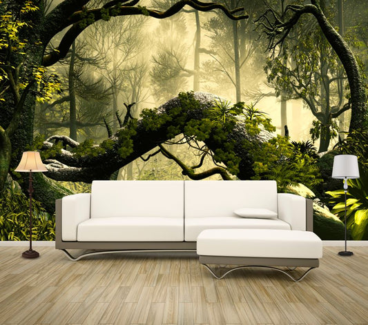 Wallpaper Murals Peel and Stick Removable Deep Forest High Quality