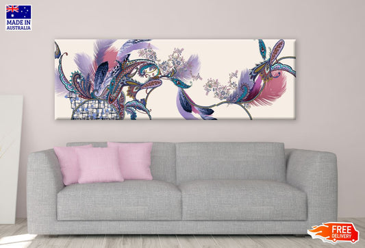 Panoramic Canvas Abstract Design High Quality 100% Australian made wall Canvas Print ready to hang