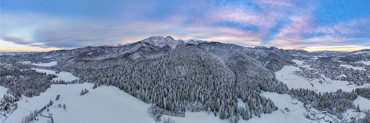 Panoramic Canvas Giewont Mount Peak Scenery Photograph High Quality 100% Australian Made Wall Canvas Print Ready to Hang