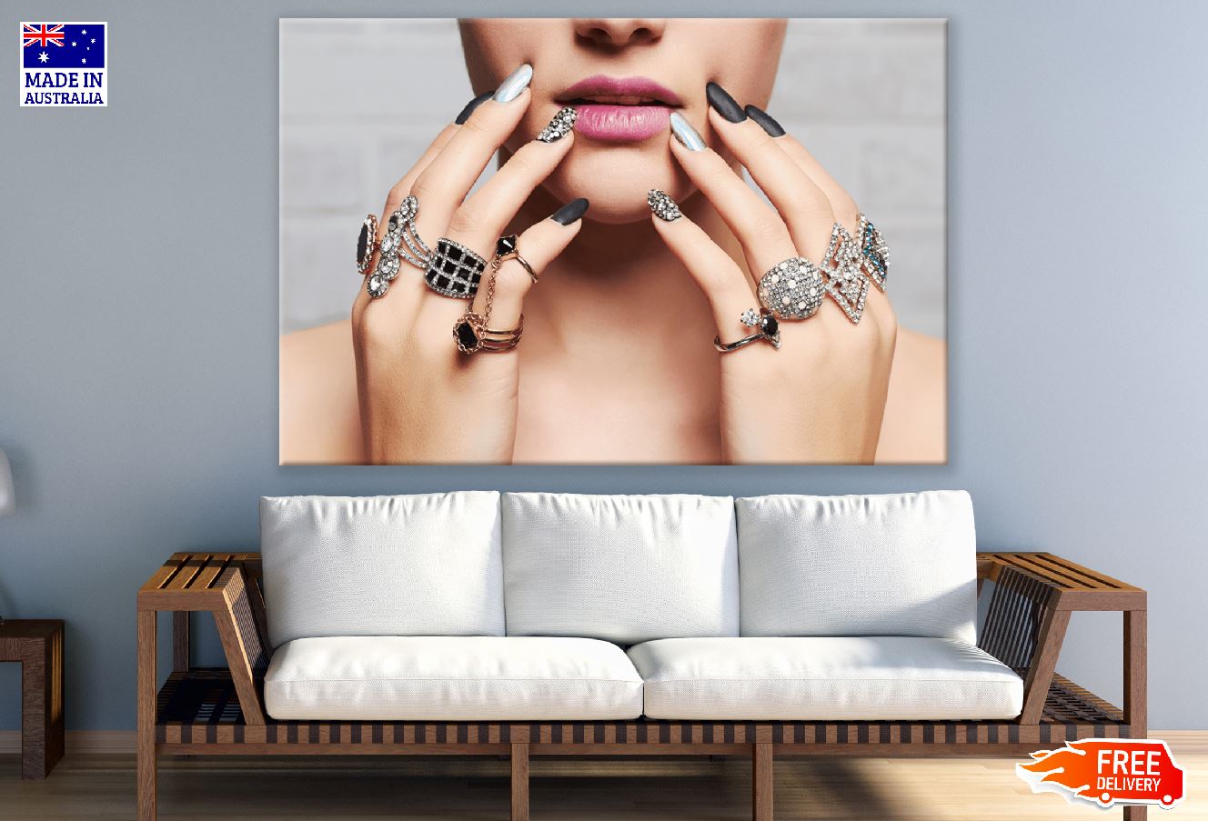 Woman Hands with Jewelry Rings Photograph Print 100% Australian Made