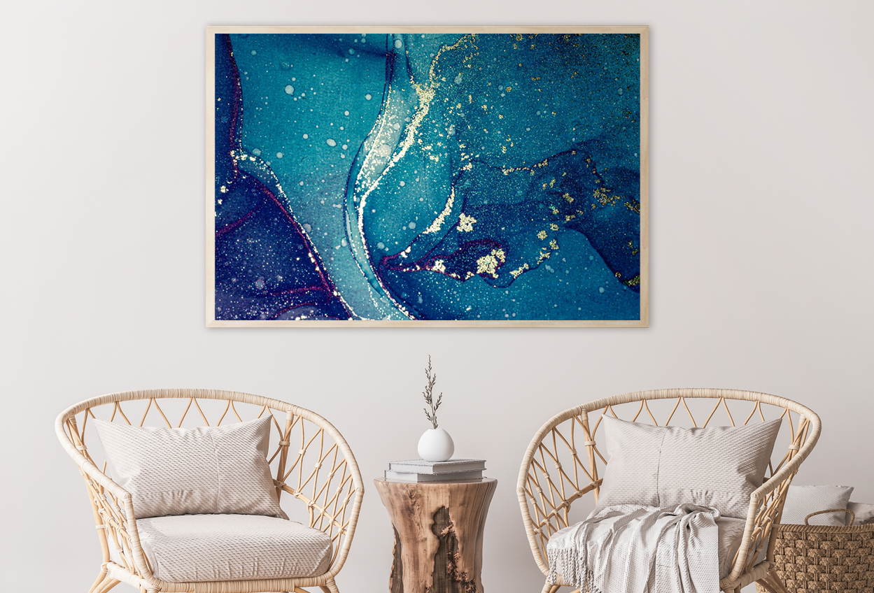 Blue & White Abstract Design Home Decor Premium Quality Poster Print Choose Your Sizes