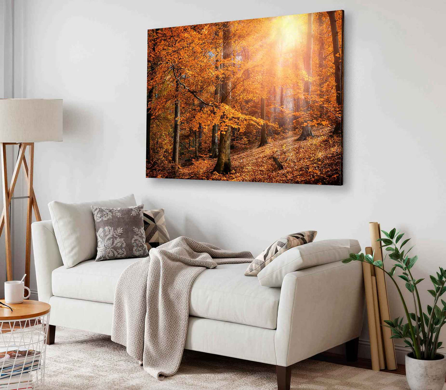 Bella Home Sunshine in The Autumn Forest City Print Canvas Ready to hang