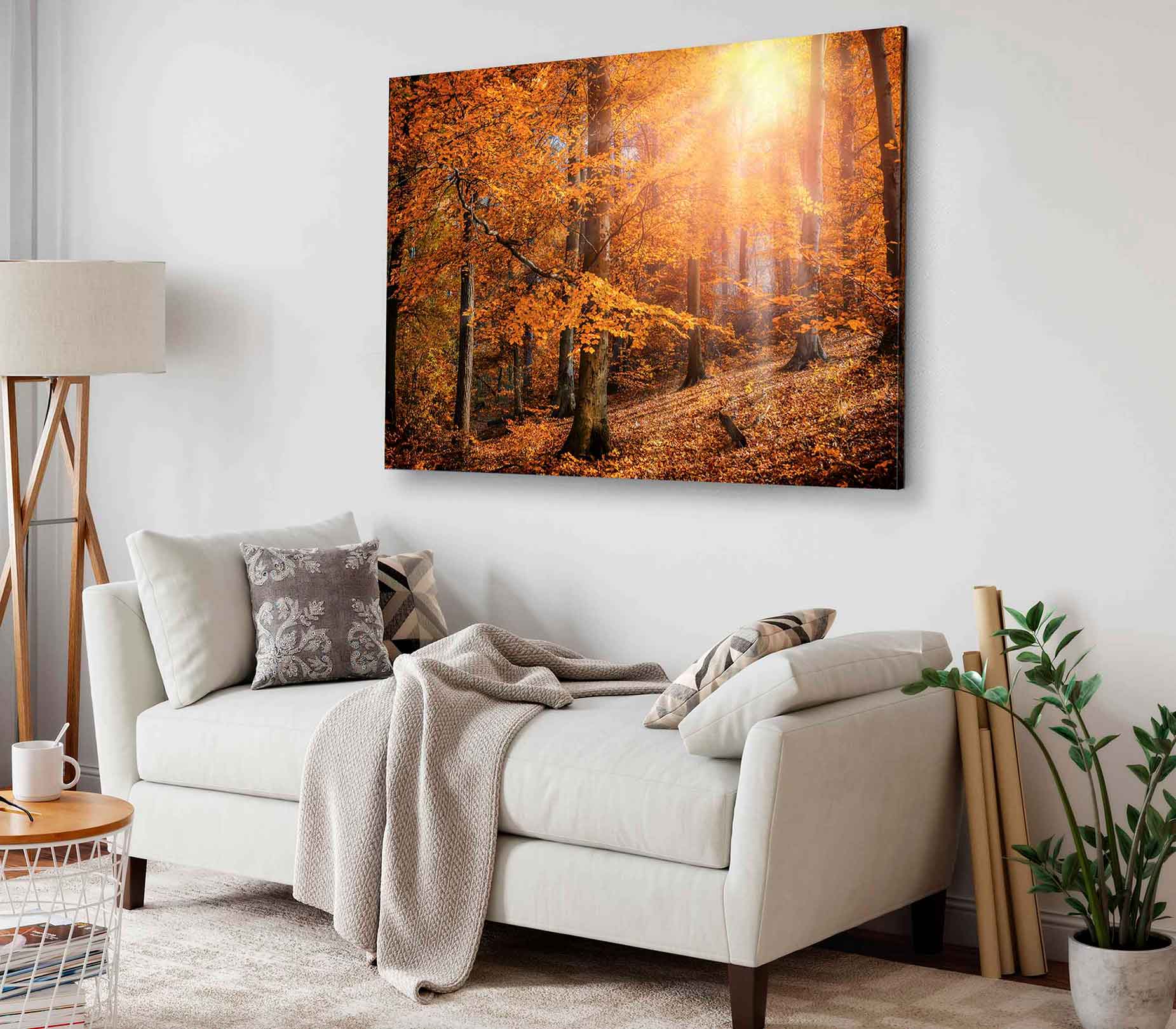 Bella Home Sunshine in The Autumn Forest City Print Canvas Ready to hang