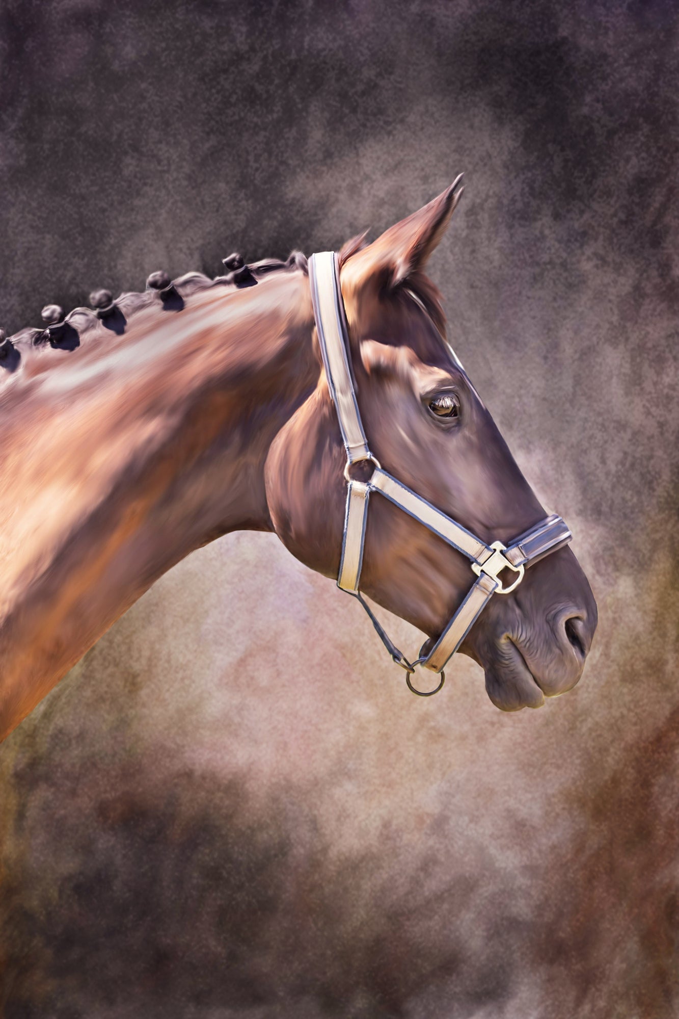 Horse Portrait Smudge Art Print 100% Australian Made