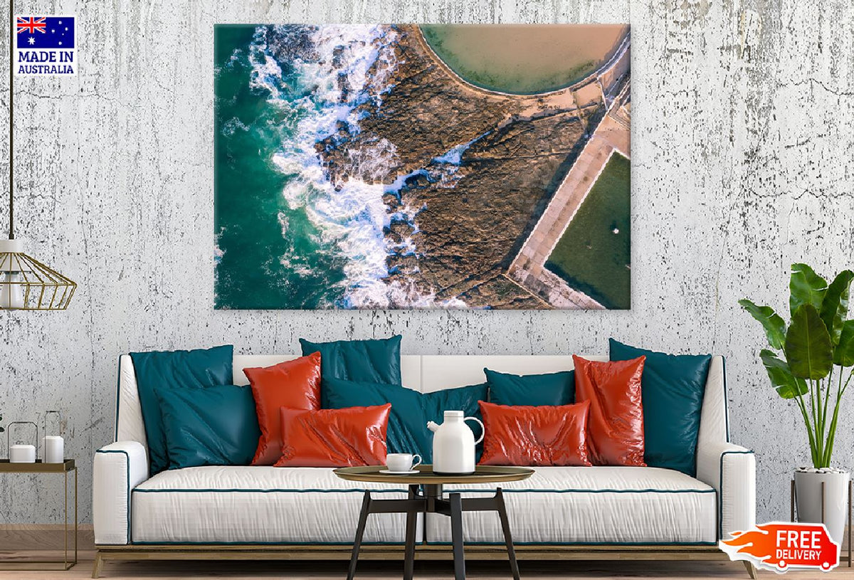 Newcastle Ocean Baths Aerial View Photograph Print 100% Australian Made