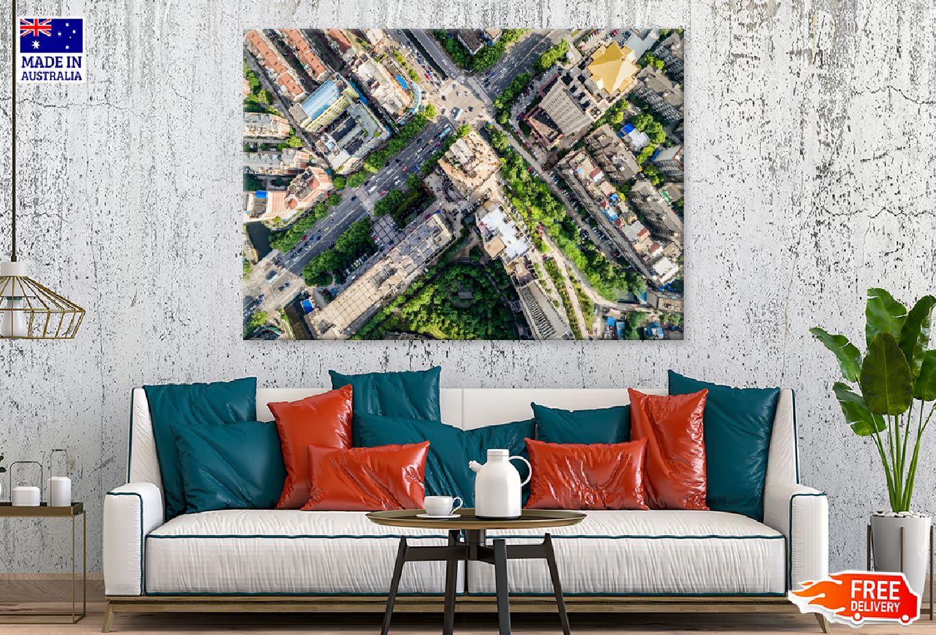 Cityscape of Wuxi Aerial View Photograph Print 100% Australian Made