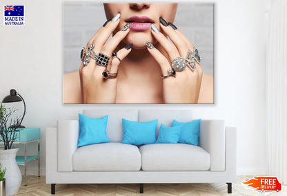 Woman Hands with Jewelry Rings Photograph Print 100% Australian Made