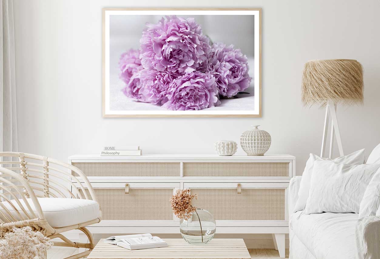 Pink Peonies Closeup View Photograph Home Decor Premium Quality Poster Print Choose Your Sizes