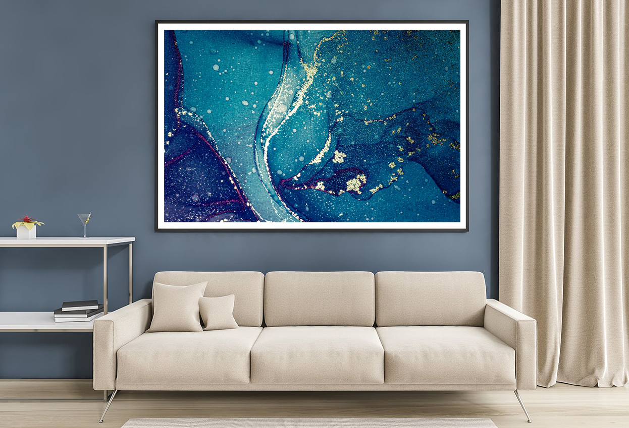 Blue & White Abstract Design Home Decor Premium Quality Poster Print Choose Your Sizes