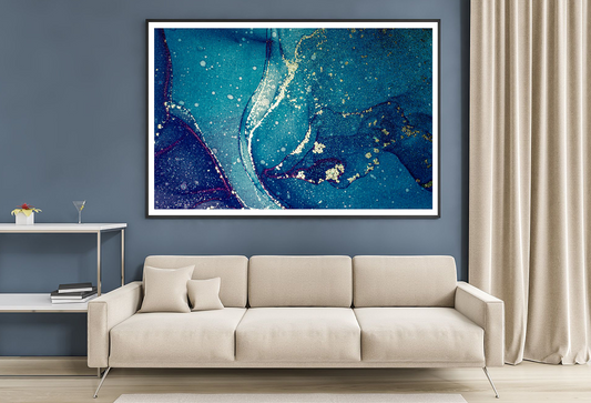 Blue & White Abstract Design Home Decor Premium Quality Poster Print Choose Your Sizes