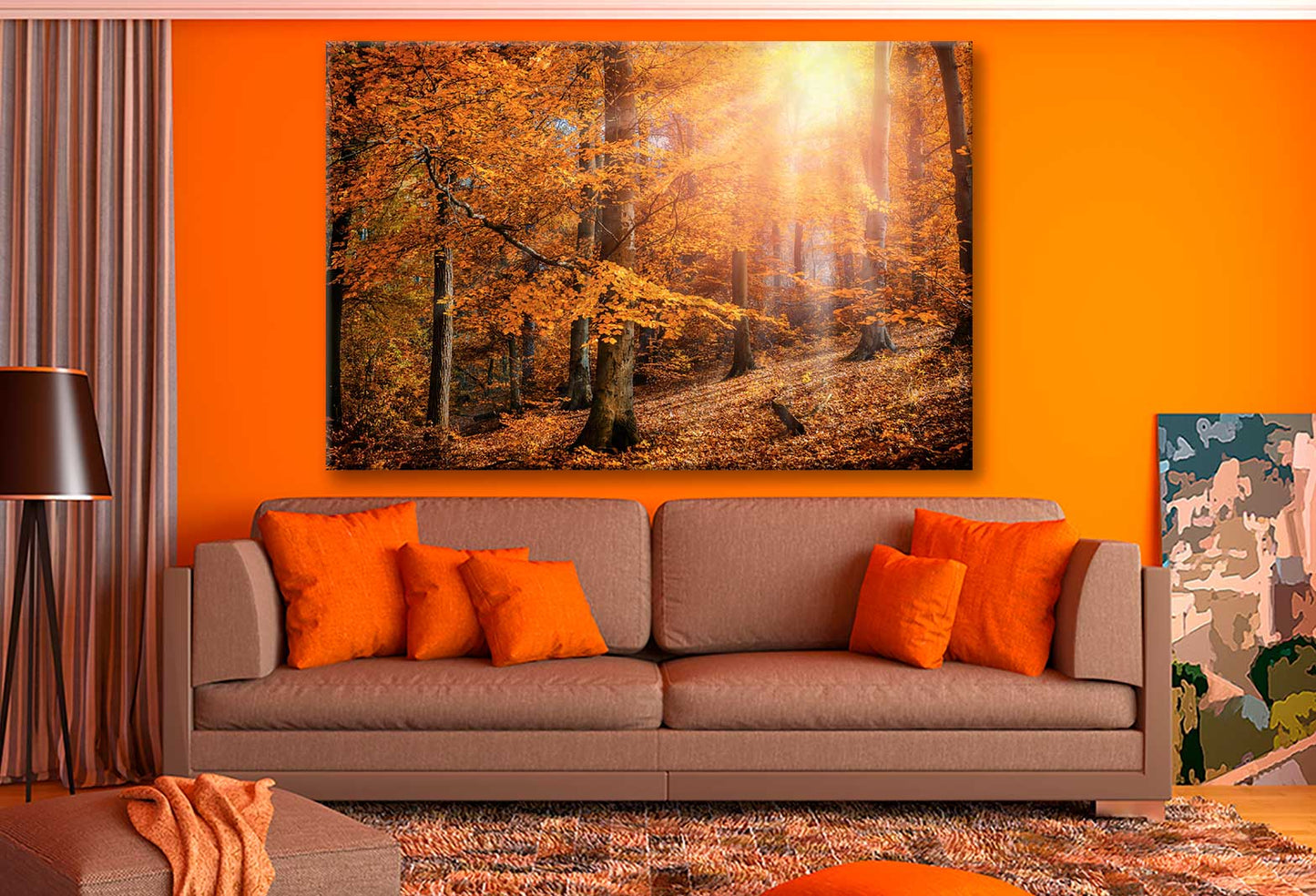 Bella Home Sunshine in The Autumn Forest City Print Canvas Ready to hang