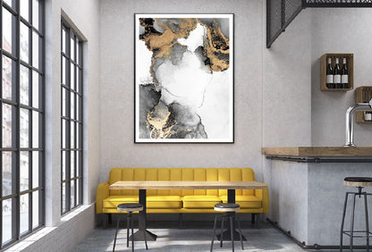 Black Gold Marble Liquid Abstract Design Home Decor Premium Quality Poster Print Choose Your Sizes