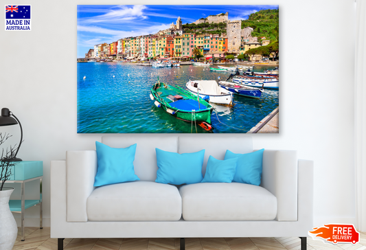 Beautiful coastal town Portovenere in "cinque terre" national park in Liguria, Italy Photograph Print 100% Australian Made