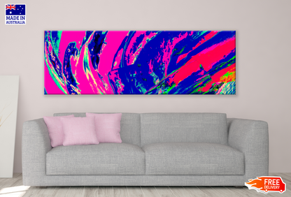 Panoramic Canvas Multicolour Abstract Design High Quality 100% Australian made wall Canvas Print ready to hang