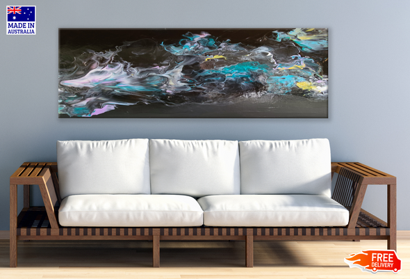 Panoramic Canvas Abstract Design High Quality 100% Australian made wall Canvas Print ready to hang
