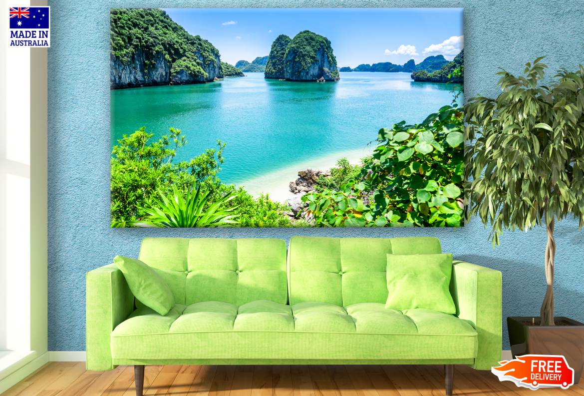 Stunning view on Bai Tu Long Bay (Halong Bay), Vietnam Photograph Print 100% Australian Made